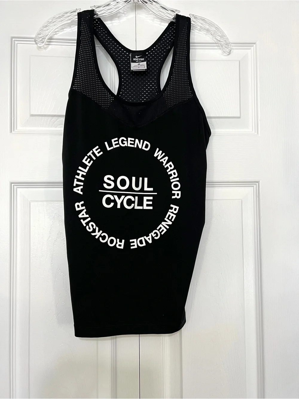 SoulCycle x Nike black Mesh Racerback Nike Pro Dri-Fit Athleisure Tank Top
